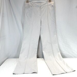 Ann Taylor Sz 8 Light Gray Career Pants Slacks High Rise Wide Leg Wool Rayon